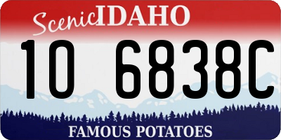 ID license plate 1O6838C