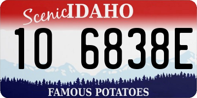 ID license plate 1O6838E
