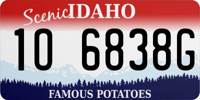 ID license plate 1O6838G