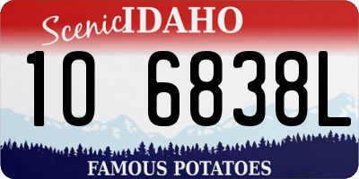 ID license plate 1O6838L