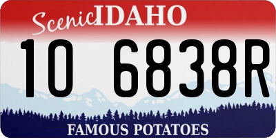 ID license plate 1O6838R