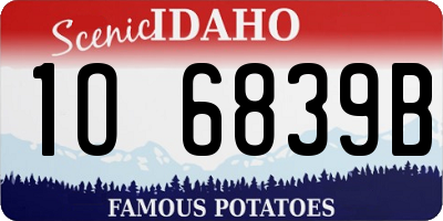 ID license plate 1O6839B