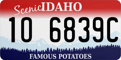 ID license plate 1O6839C