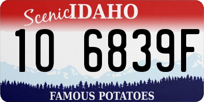 ID license plate 1O6839F