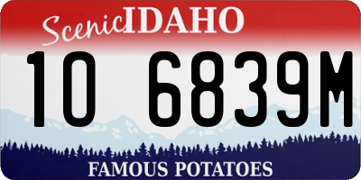 ID license plate 1O6839M