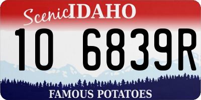 ID license plate 1O6839R
