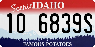 ID license plate 1O6839S