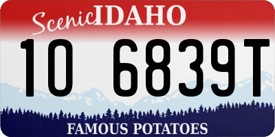 ID license plate 1O6839T