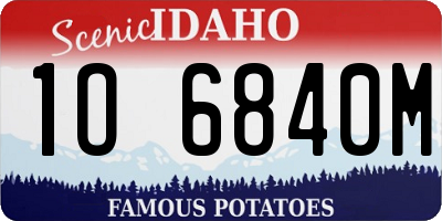 ID license plate 1O6840M