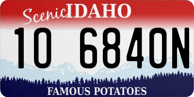 ID license plate 1O6840N