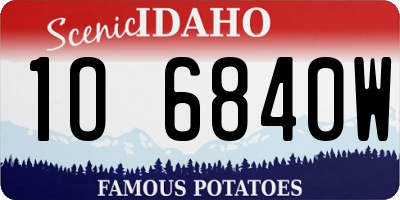 ID license plate 1O6840W