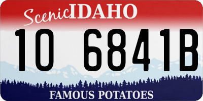 ID license plate 1O6841B