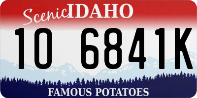 ID license plate 1O6841K