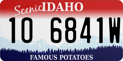 ID license plate 1O6841W