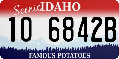 ID license plate 1O6842B