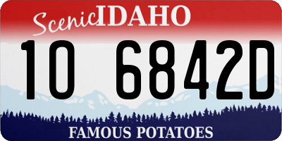 ID license plate 1O6842D