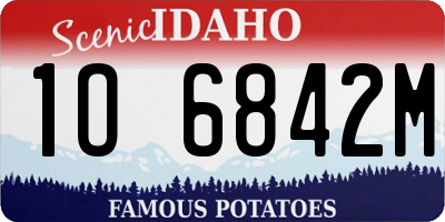 ID license plate 1O6842M