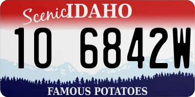 ID license plate 1O6842W