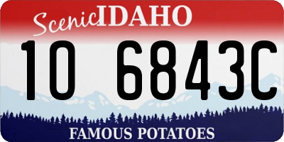 ID license plate 1O6843C