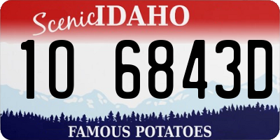 ID license plate 1O6843D