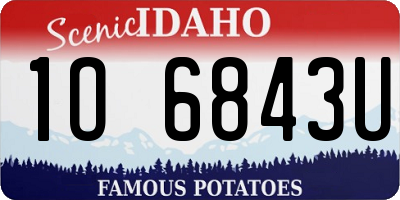 ID license plate 1O6843U