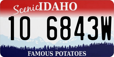 ID license plate 1O6843W