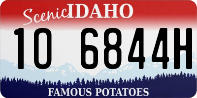 ID license plate 1O6844H