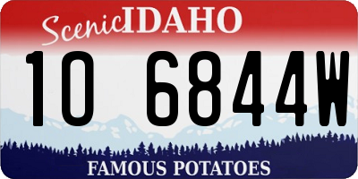 ID license plate 1O6844W