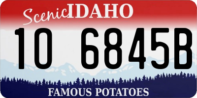 ID license plate 1O6845B
