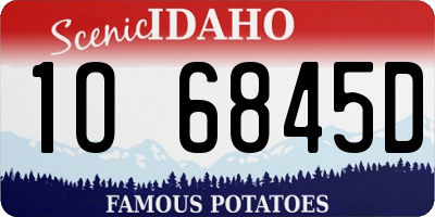ID license plate 1O6845D