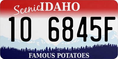 ID license plate 1O6845F