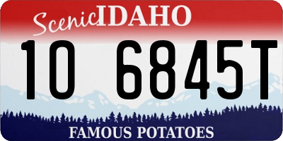 ID license plate 1O6845T