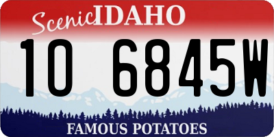 ID license plate 1O6845W