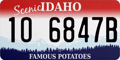 ID license plate 1O6847B