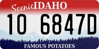 ID license plate 1O6847D