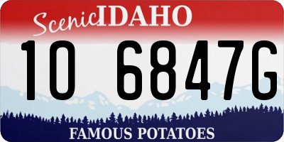 ID license plate 1O6847G