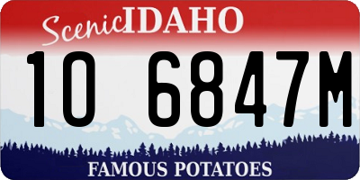 ID license plate 1O6847M