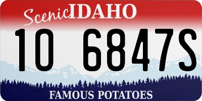 ID license plate 1O6847S