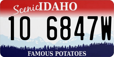 ID license plate 1O6847W