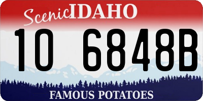 ID license plate 1O6848B