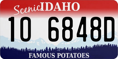 ID license plate 1O6848D