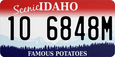 ID license plate 1O6848M