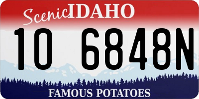 ID license plate 1O6848N