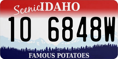 ID license plate 1O6848W