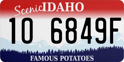 ID license plate 1O6849F