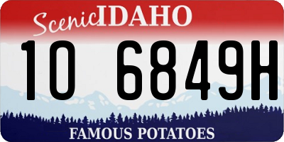 ID license plate 1O6849H