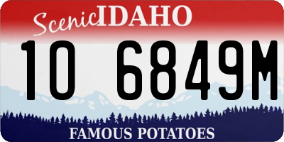 ID license plate 1O6849M