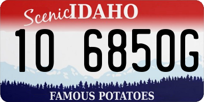 ID license plate 1O6850G