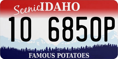 ID license plate 1O6850P