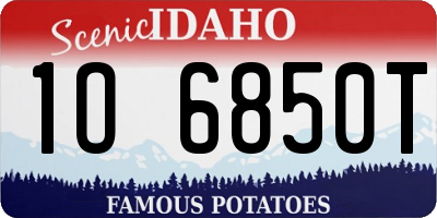 ID license plate 1O6850T